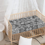 Black And White Zentangle Pattern Print Baby Crib Sheet