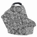 Black And White Zentangle Pattern Print Baby Seat Cover