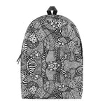 Black And White Zentangle Pattern Print Backpack