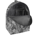 Black And White Zentangle Pattern Print Backpack