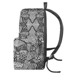 Black And White Zentangle Pattern Print Backpack