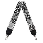 Black And White Zentangle Pattern Print Bag Strap