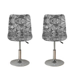 Black And White Zentangle Pattern Print Bar Stool Covers