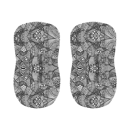 Black And White Zentangle Pattern Print Bar Stool Covers