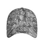 Black And White Zentangle Pattern Print Baseball Cap