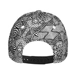 Black And White Zentangle Pattern Print Baseball Cap