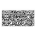 Black And White Zentangle Pattern Print Beach Towel