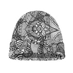 Black And White Zentangle Pattern Print Beanie