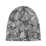 Black And White Zentangle Pattern Print Beanie