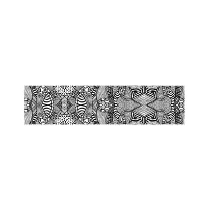 Black And White Zentangle Pattern Print Bed Runner
