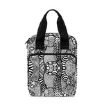 Black And White Zentangle Pattern Print Bible Tote Bag