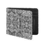 Black And White Zentangle Pattern Print Bifold Wallet
