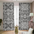 Black And White Zentangle Pattern Print Dimout Pencil Pleat Curtains