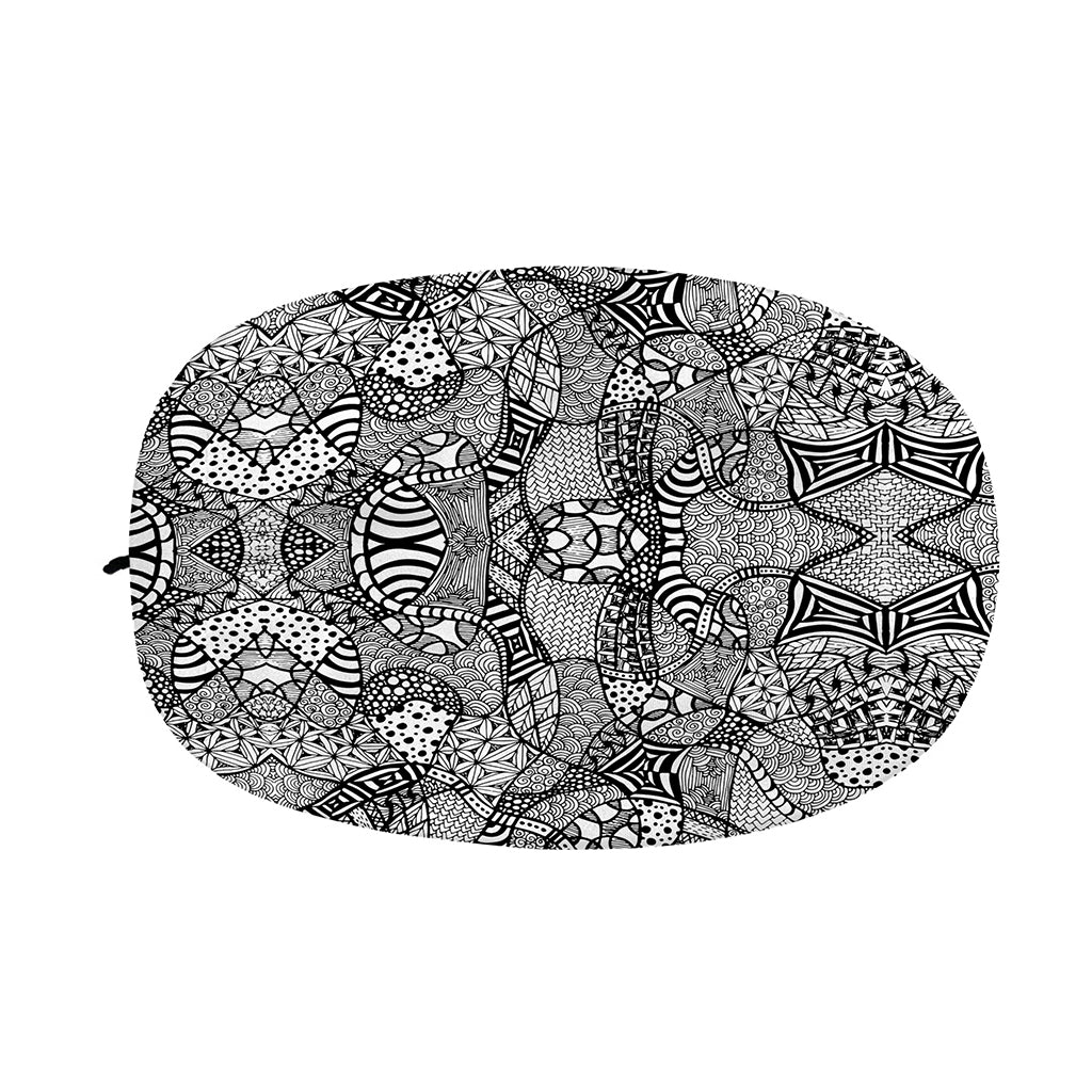 Black And White Zentangle Pattern Print Car Side Mirror Covers