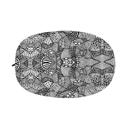 Black And White Zentangle Pattern Print Car Side Mirror Covers
