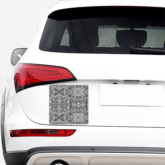 Black And White Zentangle Pattern Print Car Sticker