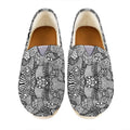 Black And White Zentangle Pattern Print Casual Shoes