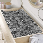 Black And White Zentangle Pattern Print Changing Pad Cover