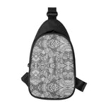 Black And White Zentangle Pattern Print Chest Bag