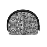 Black And White Zentangle Pattern Print Coin Purse