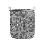 Black And White Zentangle Pattern Print Collapsible Laundry Basket
