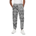 Black And White Zentangle Pattern Print Cotton Sweatpants