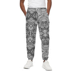 Black And White Zentangle Pattern Print Cotton Pants