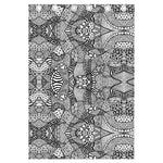 Black And White Zentangle Pattern Print Curtain