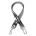 Black And White Zentangle Pattern Print Dog Seat Belt