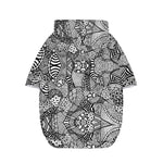 Black And White Zentangle Pattern Print Dog Zip Up Hoodie