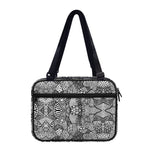 Black And White Zentangle Pattern Print Double Strap Bible Bag