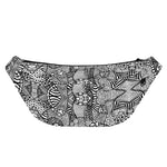 Black And White Zentangle Pattern Print Fanny Pack