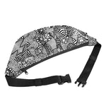Black And White Zentangle Pattern Print Fanny Pack