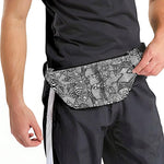 Black And White Zentangle Pattern Print Fanny Pack