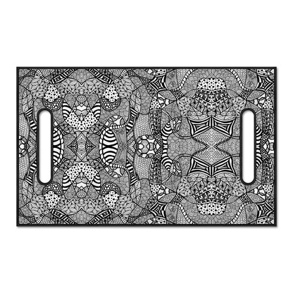 Black And White Zentangle Pattern Print Golf Cart Seat Cover