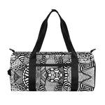 Black And White Zentangle Pattern Print Gym Bag