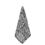 Black And White Zentangle Pattern Print Hand Towel