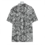 Black And White Zentangle Pattern Print Hawaiian Shirt