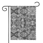 Black And White Zentangle Pattern Print House Flag