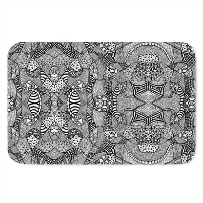 Black And White Zentangle Pattern Print Indoor Door Mat