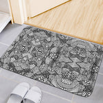Black And White Zentangle Pattern Print Indoor Door Mat