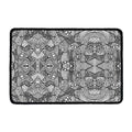 Black And White Zentangle Pattern Print Kitchen Mat