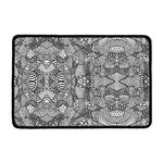 Black And White Zentangle Pattern Print Kitchen Mat