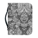 Black And White Zentangle Pattern Print Leather Bible Cover