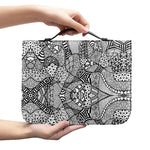 Black And White Zentangle Pattern Print Leather Bible Cover