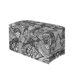 Black And White Zentangle Pattern Print Leather Tissue Box Cover