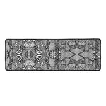 Black And White Zentangle Pattern Print Long Kitchen Mat