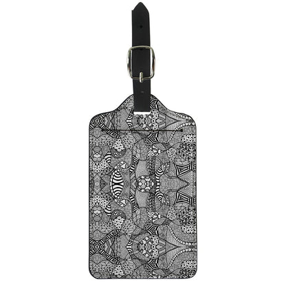 Black And White Zentangle Pattern Print Luggage Tag