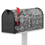 Black And White Zentangle Pattern Print Mailbox Cover