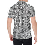Black And White Zentangle Pattern Print Men's Shirt